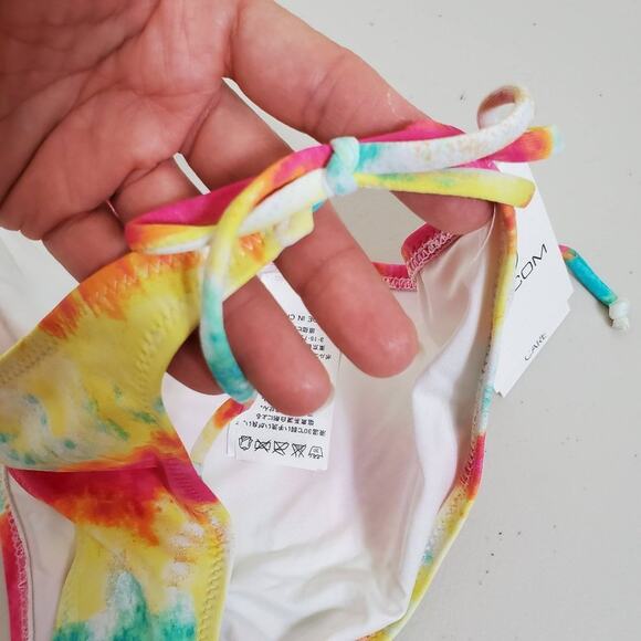 Volcom Sun Tripp Full Swim Bottom Tie Dye Bikini Adjustable Womens Size S NEW - Picture 4 of 10